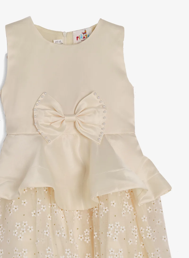 Pinata  Floral Textured Bow Occasion Dress for Women | Best Price UAE